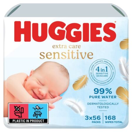 Huggies Pure Extra Care Baby Wipes 3 x 56 per pack