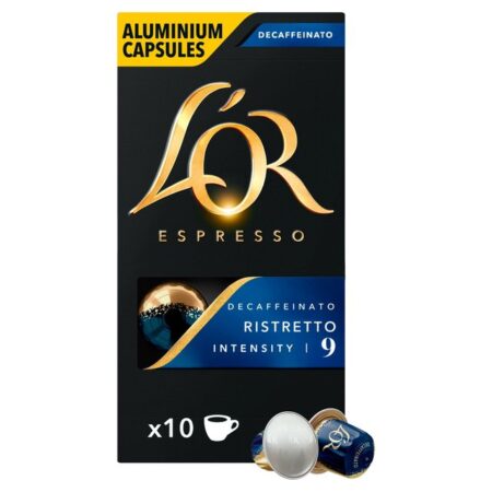 L’OR Espresso Ristretto Decaf Coffee Pods x10 Intensity 9 52g