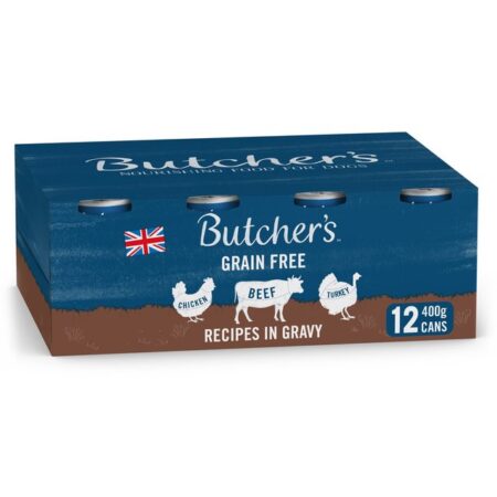 Butcher’s Grain Free Recipes in Gravy Dog Food Tins 12 x 400g