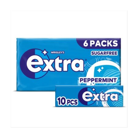 Extra Peppermint Sugarfree Chewing Gum Multipack 6×10 Pieces 6 x 10 per pack