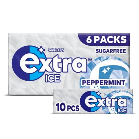 Extra Ice Peppermint Sugarfree Chewing Gum Multipack 6×10 Pieces 6 x 10 per pack