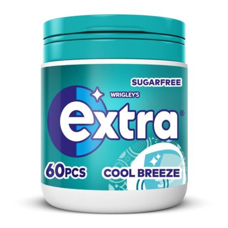 Extra Cool Breeze Chewing Gum Sugar Free Bottle 60 Pieces 84g