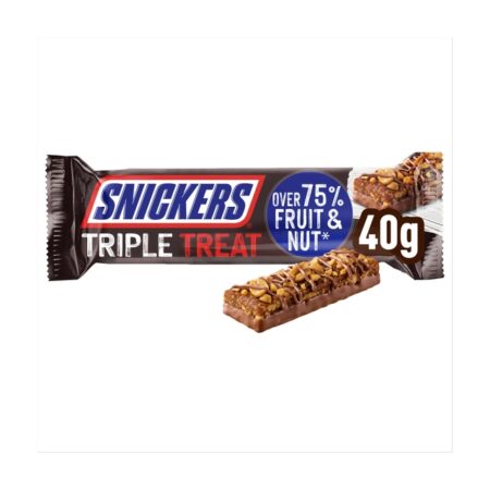 Snickers Triple Treat Fruit Nut & Chocolate Snack Bar 40g