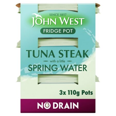 John West No Drain Tuna Steak In Sunflower Oil 3 X 110g
