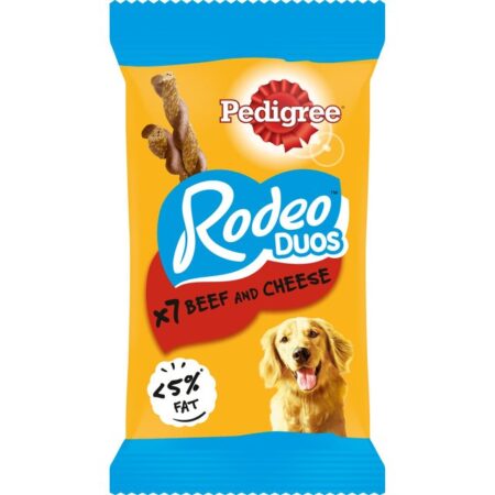 Pedigree Rodeo Duos Adult Dog Treats Beef Cheese 7 Chews 123g
