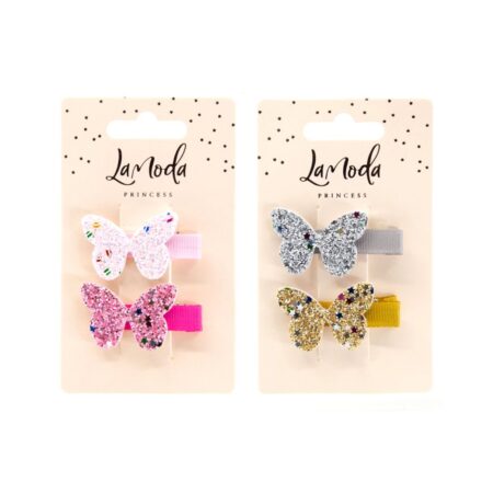 GLITTER BUTTERFLY HAIR CLIPS