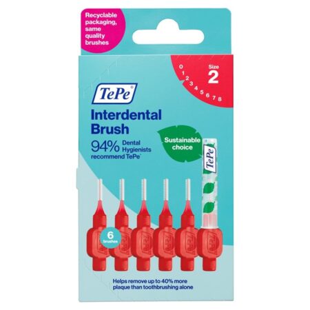 Tepe Interdental Brush 0.5mm Size 2 Red 6 Brushes