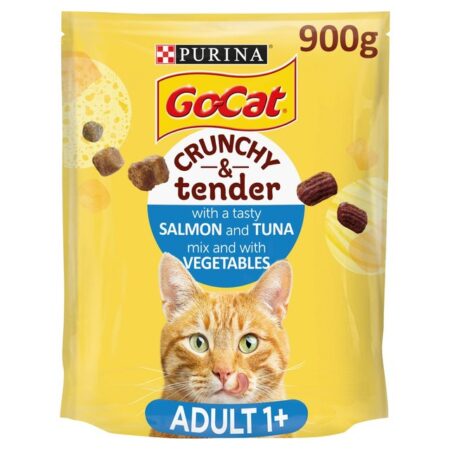 Go-Cat Crunchy Tender Salmon, Tuna Veg Dry Cat Food 900g