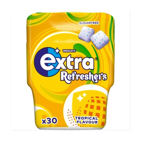 Extra Refreshers Tropical Sugar Free Chewing Gum Bottle 67g