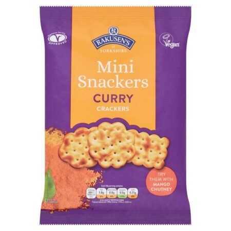 Rakusens Mini Snackers Curry Crackers 85g