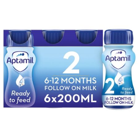 Aptamil Ready To Drink 2 6-12 Months Follow On Milk 6 X 200ml