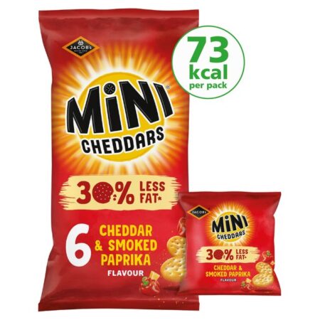 Jacobs Mini Cheddars Nibblies Cheddar & Smoked Paprika Flavour 6 X 17g