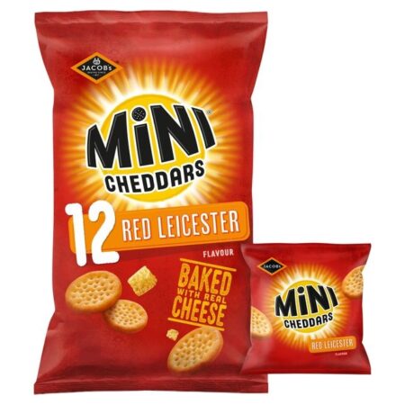 Jacob’s Mini Cheddars Red Leicester Baked Snacks 12 x 23g