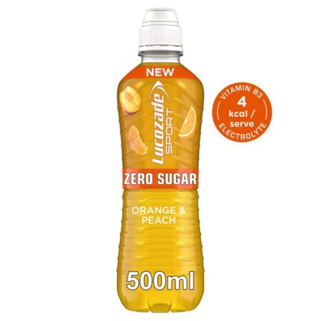 Lucozade Sport Drink Zero Sugar Orange Peach 500ml