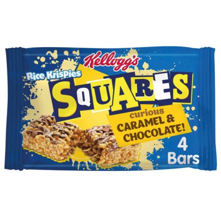 Kellogg’s Rice Krispies Squares Curious Caramel & Chocolate Snack Bars 4 x 36g
