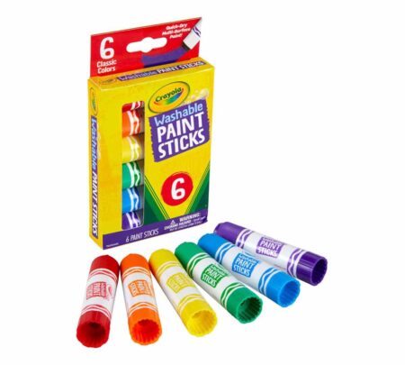 Washable Paint Sticks, Kids Paint Set, 6 Count