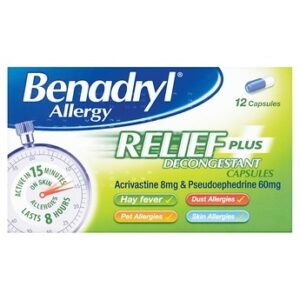 Benadryl Allergy Relief Plus Decongestant Capsules