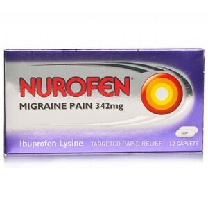 NUROFEN MIGRAINE PAIN 342MG CAPLETS