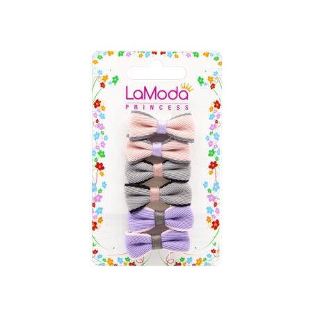 BOW HAIR CLIPS 6 PCS