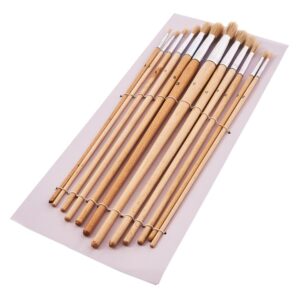 12 Piece round tip art brush set